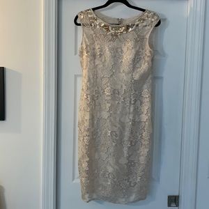 Gorgeous beige lace dress.